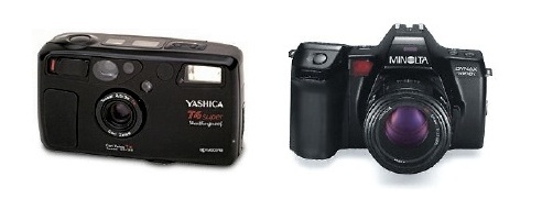 yashica T4 and Minolta Dynax 7000i