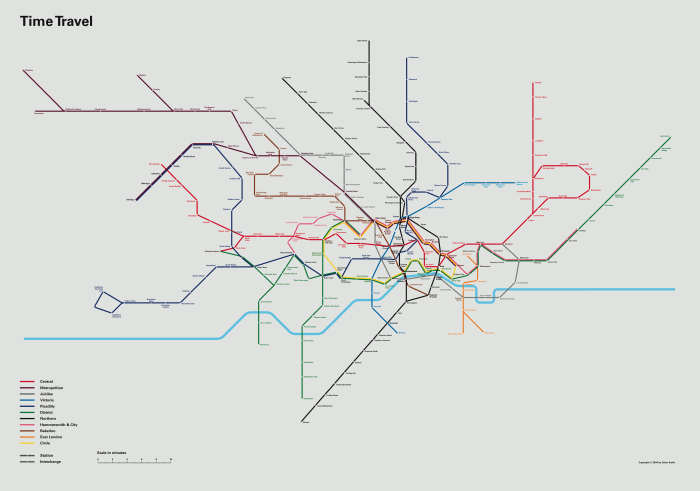 London tube time travel map